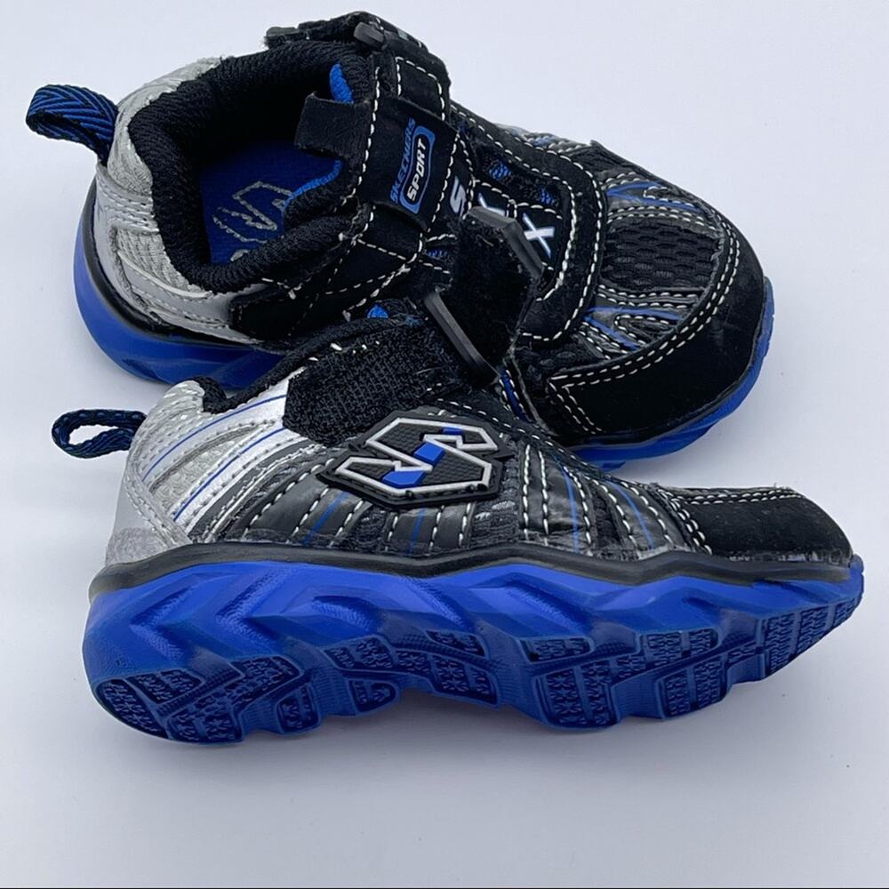 Skechers Sport SKX Black / Blue / Silver Gray Sneakers - Toddler Size 5